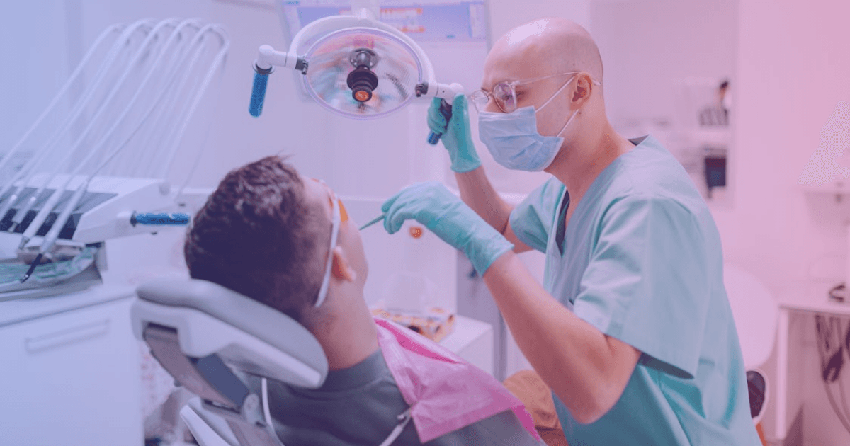 Dental treatment room with modern equipment