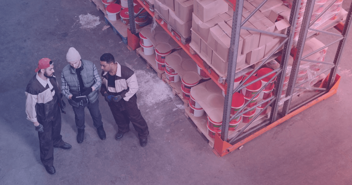 Warehouse worker checking inventory