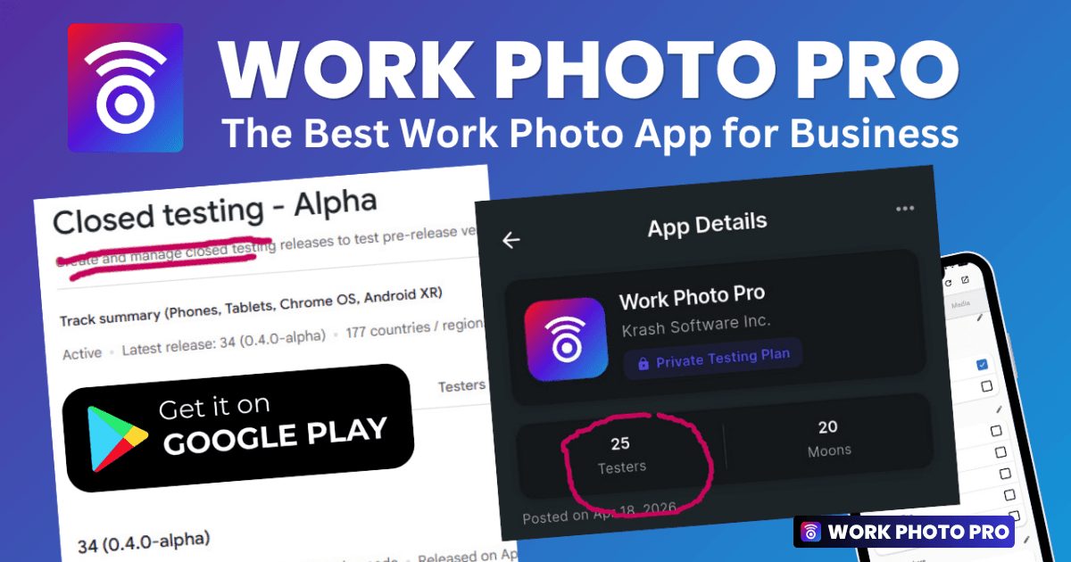 Work Photo Pro Accepted for Closed Testing on Google Play Store